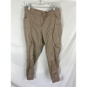 Chicos Khaki Cargo Pant Size Large